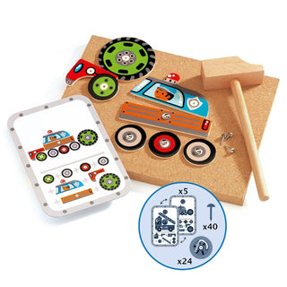 Djeco Vehicles tap tap Ajoneuvot naulauspeli