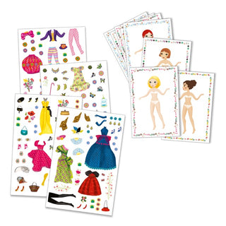 Djeco siirtokuva paperinuket Massive fashion