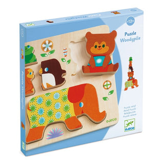 Djeco puinen palapeli ja tasapainopeli Woodypile