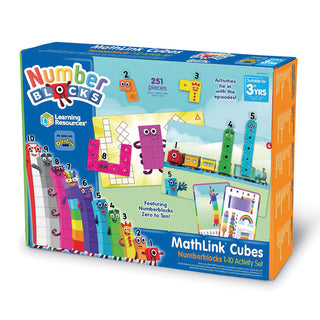 Mathlink® linkkikuutiot Numberblocks 1-10 matematiikan oppimisen puuhasetti