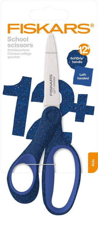 Fiskars koululaissakset 18 cm sininen glitter vasenkätiset