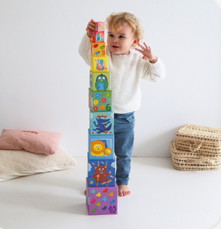 Djeco Rainbow blocks kuutiotorni