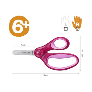 Fiskars lasten sakset 13 cm pinkki glitter