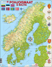 Larsen palapeli Pohjoismaiden ja Baltian kartta
