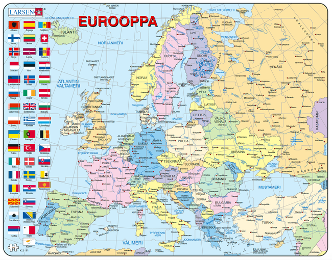 Larsen palapeli Euroopan kartta ja liput