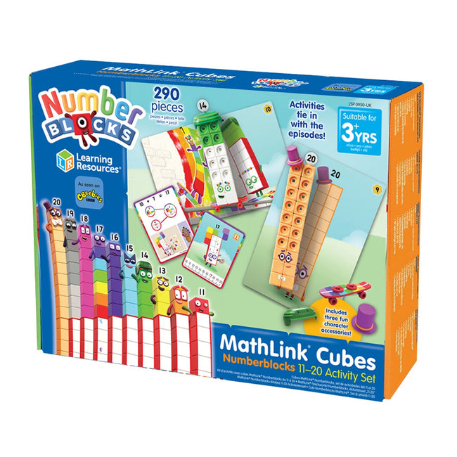 Mathlink® Cubes Numberblocks 11-20 matematiikan oppimisen puuhasetti